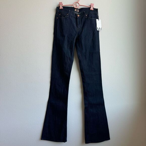 NWT Mother Denim Runaway Midnight Storm Dark Wash Solid Flare Crop Flare Size 26 - Picture 1 of 10